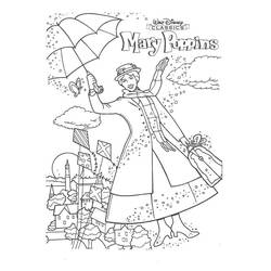 Zeichnungen zum Ausmalen: Mary Poppins - Kostenlose Malvorlagen zum Ausdrucken