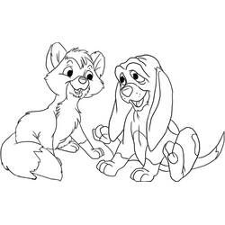 Zeichnungen zum Ausmalen: The Fox und the Hound - Kostenlose Malvorlagen zum Ausdrucken