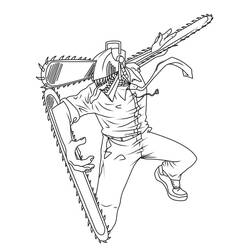 Zeichnungen zum Ausmalen: Chainsaw Man - Kostenlose Malvorlagen zum Ausdrucken