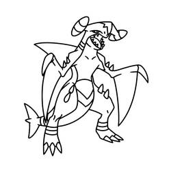 Zeichnungen zum Ausmalen: Garchomp - Kostenlose Malvorlagen zum Ausdrucken
