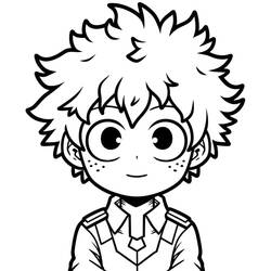 Zeichnungen zum Ausmalen: Izuku Midoriya - Kostenlose Malvorlagen zum Ausdrucken