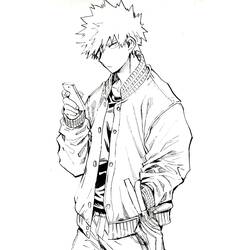 Zeichnungen zum Ausmalen: Katsuki Bakugo - Kostenlose Malvorlagen zum Ausdrucken