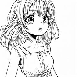 Zeichnungen zum Ausmalen: Manga Mädchen - Kostenlose Malvorlagen zum Ausdrucken