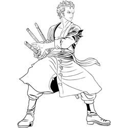 Zeichnungen zum Ausmalen: Roronoa Zoro - Kostenlose Malvorlagen zum Ausdrucken