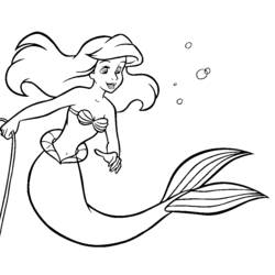 Zeichnungen zum Ausmalen: Die kleine Meerjungfrau - Kostenlose Malvorlagen zum Ausdrucken