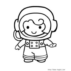 Zeichnungen zum Ausmalen: Astronaut - Kostenlose Malvorlagen zum Ausdrucken