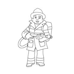 Malvorlage: Feuerwehrmann (Berufe und Berufe) #105579 - Kostenlose Malvorlagen zum Ausdrucken