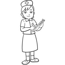 Zeichnungen zum Ausmalen: Krankenschwester / Krankenschwester - Kostenlose Malvorlagen zum Ausdrucken