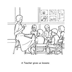 Malvorlage: Lehrer / Lehrer (Berufe und Berufe) #94232 - Kostenlose Malvorlagen zum Ausdrucken