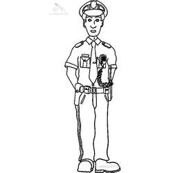 Malvorlage: Polizist (Berufe und Berufe) #105378 - Kostenlose Malvorlagen zum Ausdrucken
