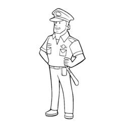 Malvorlage: Polizist (Berufe und Berufe) #105397 - Kostenlose Malvorlagen zum Ausdrucken