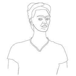 Zeichnungen zum Ausmalen: Frida Kahlo - Kostenlose Malvorlagen zum Ausdrucken
