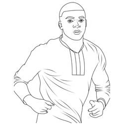 Zeichnungen zum Ausmalen: Kylian Mbappe - Kostenlose Malvorlagen zum Ausdrucken