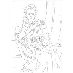 Zeichnungen zum Ausmalen: Marie Curie - Kostenlose Malvorlagen zum Ausdrucken