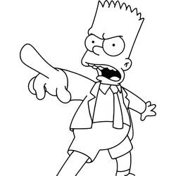 Zeichnungen zum Ausmalen: Bart Simpson - Kostenlose Malvorlagen zum Ausdrucken