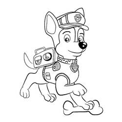 Zeichnungen zum Ausmalen: Chase PAW Patrol - Kostenlose Malvorlagen zum Ausdrucken