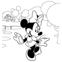 Zeichnungen zum Ausmalen: Minnie Maus - Kostenlose Malvorlagen zum Ausdrucken