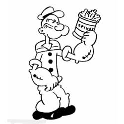 Zeichnungen zum Ausmalen: Popeye - Kostenlose Malvorlagen zum Ausdrucken