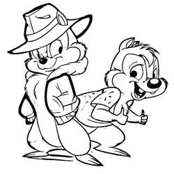 Zeichnungen zum Ausmalen: Chip und Dale for Kids - Kostenlose Malvorlagen zum Ausdrucken