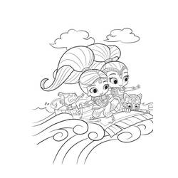 Zeichnungen zum Ausmalen: Shimmer und Shine - Kostenlose Malvorlagen zum Ausdrucken