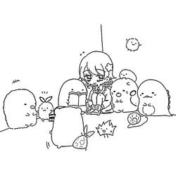 Zeichnungen zum Ausmalen: Sumikko Gurashi - Kostenlose Malvorlagen zum Ausdrucken