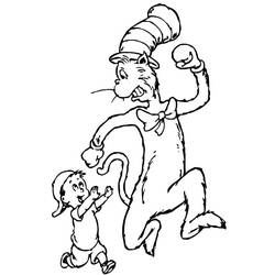 Zeichnungen zum Ausmalen: The Cat in the Hat - Kostenlose Malvorlagen zum Ausdrucken