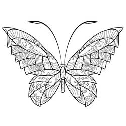 Zeichnungen zum Ausmalen: Erwachsener Schmetterling - Kostenlose Malvorlagen zum Ausdrucken