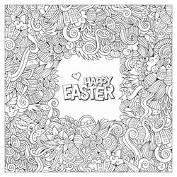 Zeichnungen zum Ausmalen: Erwachsenes Ostern - Kostenlose Malvorlagen zum Ausdrucken