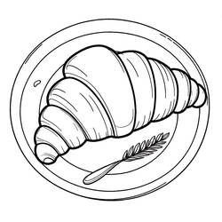 Zeichnungen zum Ausmalen: Croissant - Kostenlose Malvorlagen zum Ausdrucken