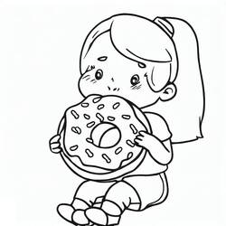 Zeichnungen zum Ausmalen: Donut - Kostenlose Malvorlagen zum Ausdrucken