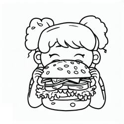 Zeichnungen zum Ausmalen: Hamburger - Kostenlose Malvorlagen zum Ausdrucken