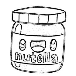 Zeichnungen zum Ausmalen: Kawaii Nutella - Kostenlose Malvorlagen zum Ausdrucken
