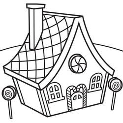Zeichnungen zum Ausmalen: Lebkuchenhaus - Kostenlose Malvorlagen zum Ausdrucken