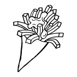 Zeichnungen zum Ausmalen: Pommes Frites - Kostenlose Malvorlagen zum Ausdrucken
