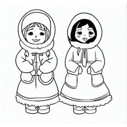 Zeichnungen zum Ausmalen: Eskimo - Kostenlose Malvorlagen zum Ausdrucken