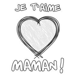 Zeichnungen zum Ausmalen: Ich liebe dich Mama - Kostenlose Malvorlagen zum Ausdrucken