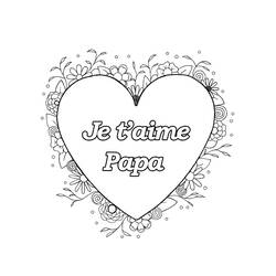 Zeichnungen zum Ausmalen: Ich liebe dich Papa - Kostenlose Malvorlagen zum Ausdrucken