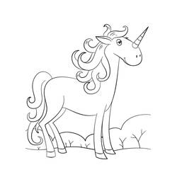 Zeichnungen zum Ausmalen: Kawaii Einhorn - Kostenlose Malvorlagen zum Ausdrucken