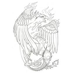 Zeichnungen zum Ausmalen: Phoenix - Kostenlose Malvorlagen zum Ausdrucken