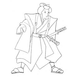 Malvorlage: Samurai (Fantasy- und Abenteuer-Charaktere) #107270 - Kostenlose Malvorlagen zum Ausdrucken