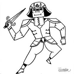 Malvorlage: Samurai (Fantasy- und Abenteuer-Charaktere) #107300 - Kostenlose Malvorlagen zum Ausdrucken
