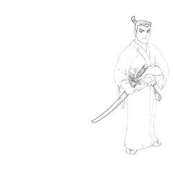 Malvorlage: Samurai (Fantasy- und Abenteuer-Charaktere) #107383 - Kostenlose Malvorlagen zum Ausdrucken