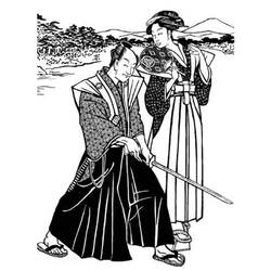 Malvorlage: Samurai (Fantasy- und Abenteuer-Charaktere) #107387 - Kostenlose Malvorlagen zum Ausdrucken