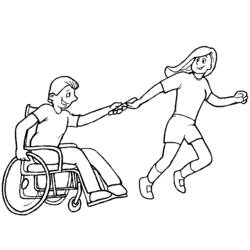 Zeichnungen zum Ausmalen: Behinderte - Kostenlose Malvorlagen zum Ausdrucken