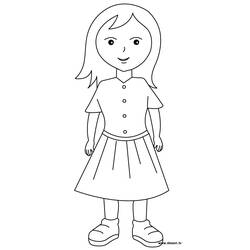 Zeichnungen zum Ausmalen: kleines Mädchen - Kostenlose Malvorlagen zum Ausdrucken