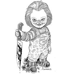 Zeichnungen zum Ausmalen: Chucky - Kostenlose Malvorlagen zum Ausdrucken