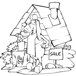 Malvorlage: Hundehütte (Gebäude und Architektur) #62375 - Kostenlose Malvorlagen zum Ausdrucken