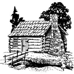 Malvorlage: Hütte (Gebäude und Architektur) #169917 - Kostenlose Malvorlagen zum Ausdrucken