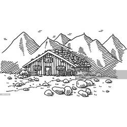 Malvorlage: Hütte (Gebäude und Architektur) #169921 - Kostenlose Malvorlagen zum Ausdrucken