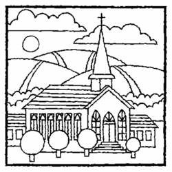 Malvorlage: Kirche (Gebäude und Architektur) #64157 - Kostenlose Malvorlagen zum Ausdrucken